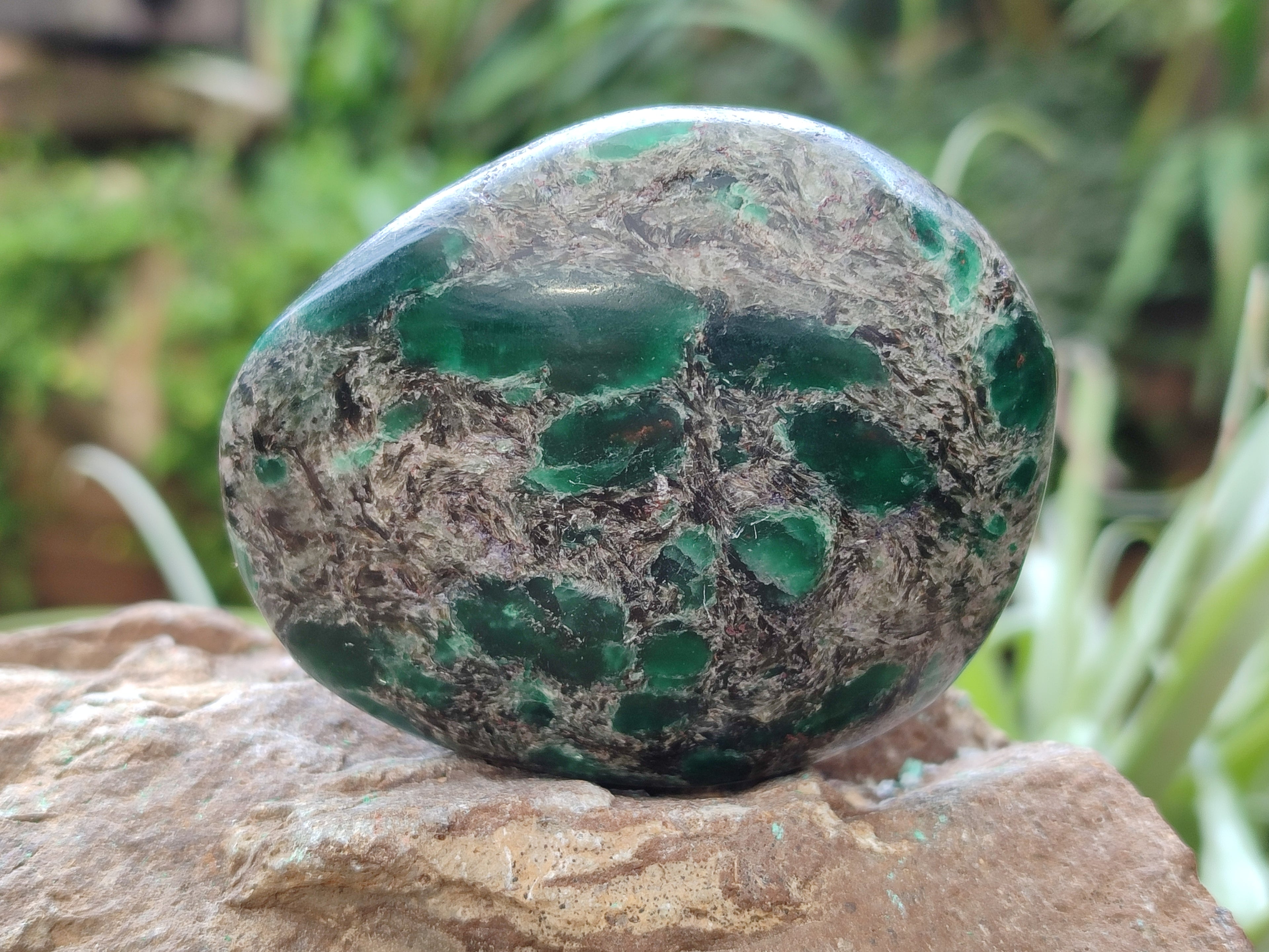 Polished Emerald Mica In Matrix Free Forms x 6 From Mutoko, Zimbabwe - Toprock Gemstones and Minerals 