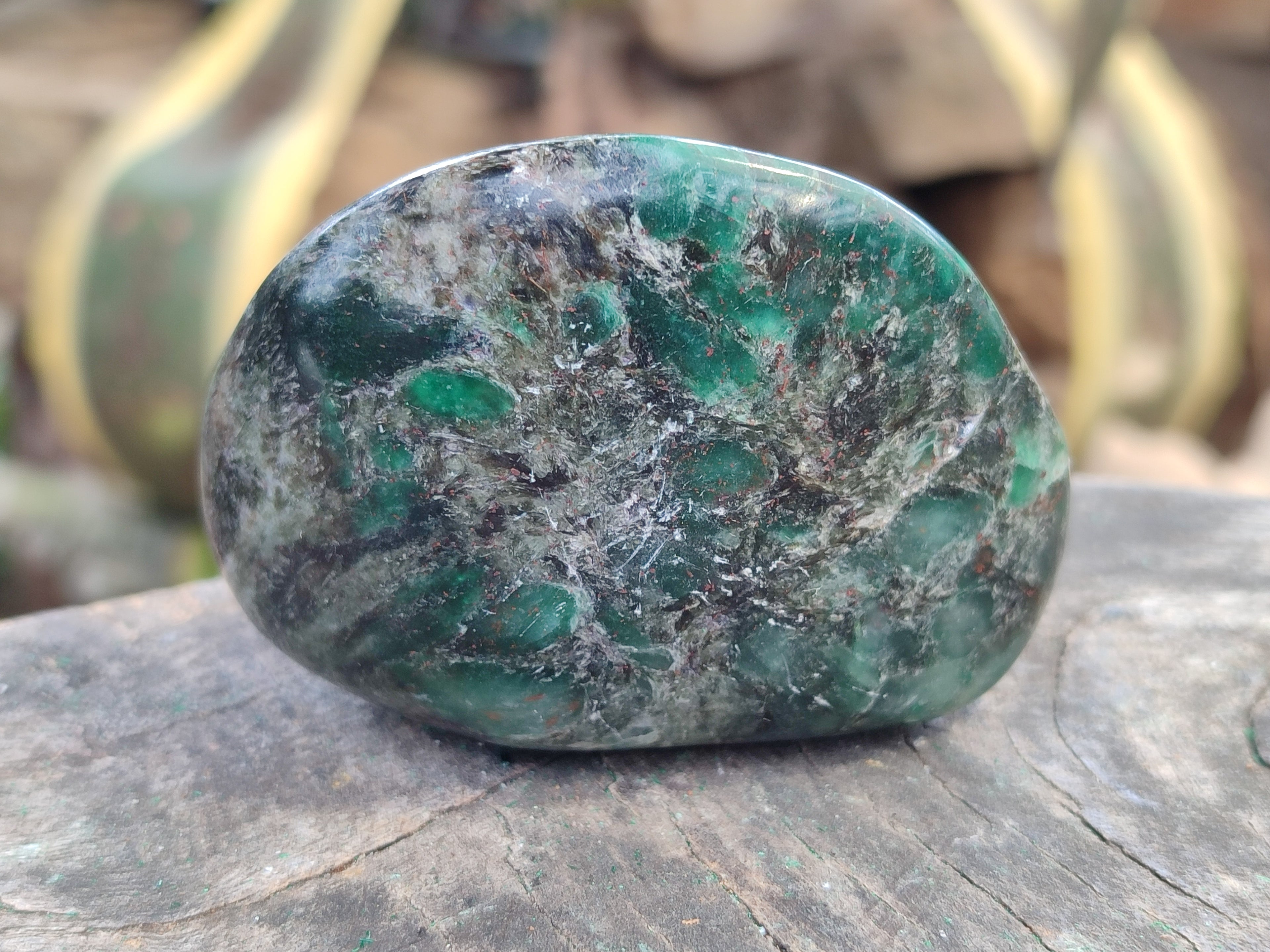 Polished Emerald Mica In Matrix Free Forms x 6 From Mutoko, Zimbabwe - Toprock Gemstones and Minerals 