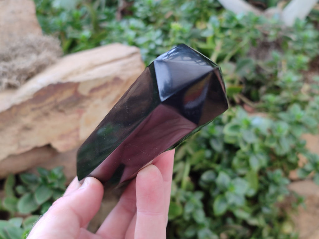 Polished Black Basalt Points x 6 From Antsirabe, Madagascar - Toprock Gemstones and Minerals 