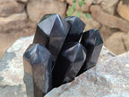 Polished Black Basalt Points x 6 From Antsirabe, Madagascar - Toprock Gemstones and Minerals 