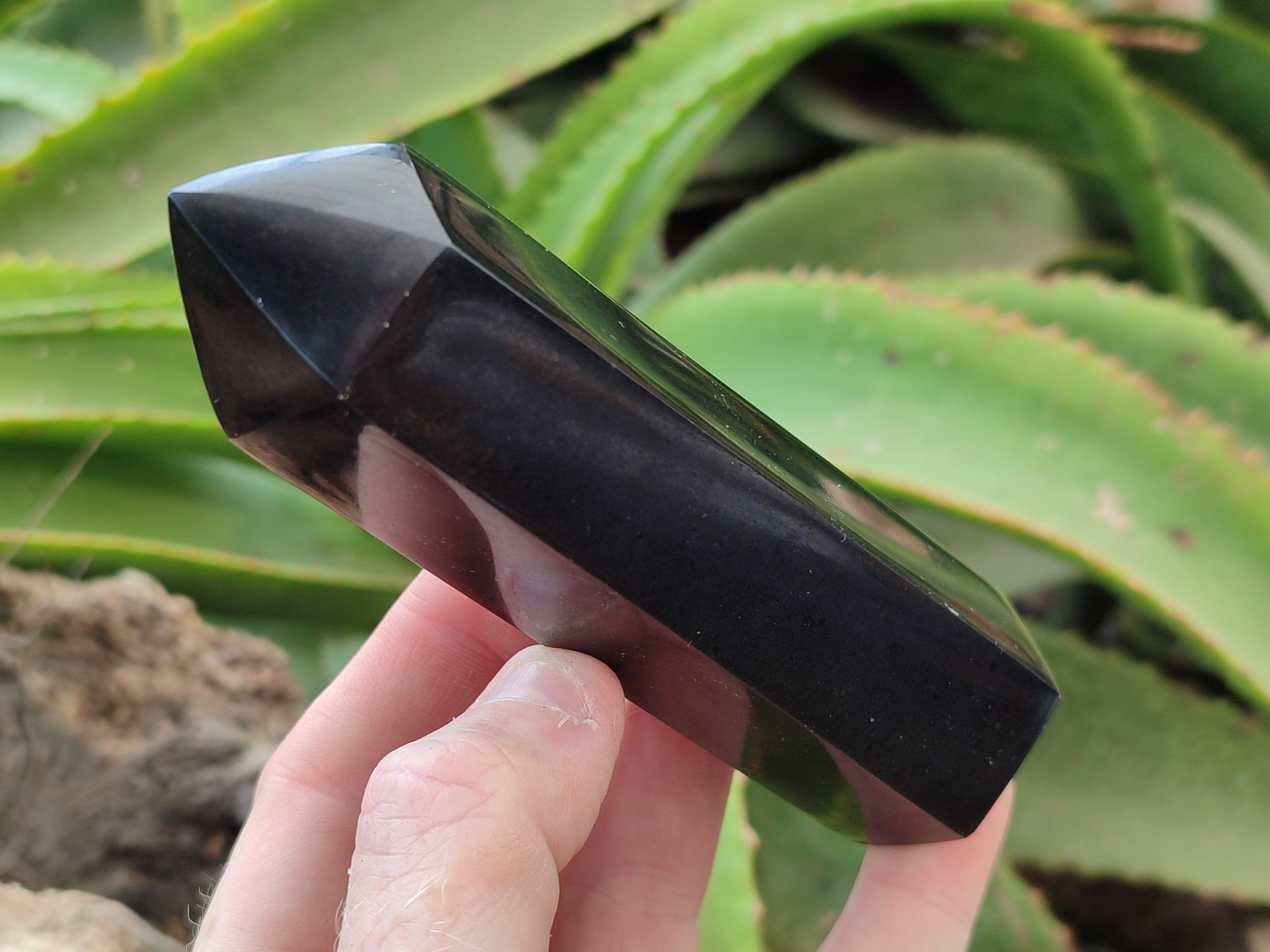 Polished Black Basalt Points x 6 From Antsirabe, Madagascar - Toprock Gemstones and Minerals 