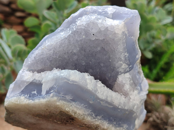 Natural Blue Lace Agate Geode Specimens x 2 From Nsanje, Malawi