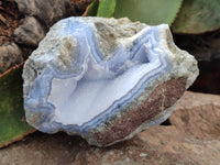Natural Blue Lace Agate Geode Specimens x 2 From Nsanje, Malawi