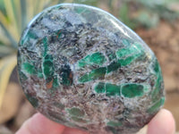 Polished Emerald Mica In Matrix Standing Free Forms x 4 From Mutoko, Zimbabwe - Toprock Gemstones and Minerals 