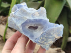 Natural Etched Blue Chalcedony Specimens x 4 From Nsanje, Malawi - Toprock Gemstones and Minerals 
