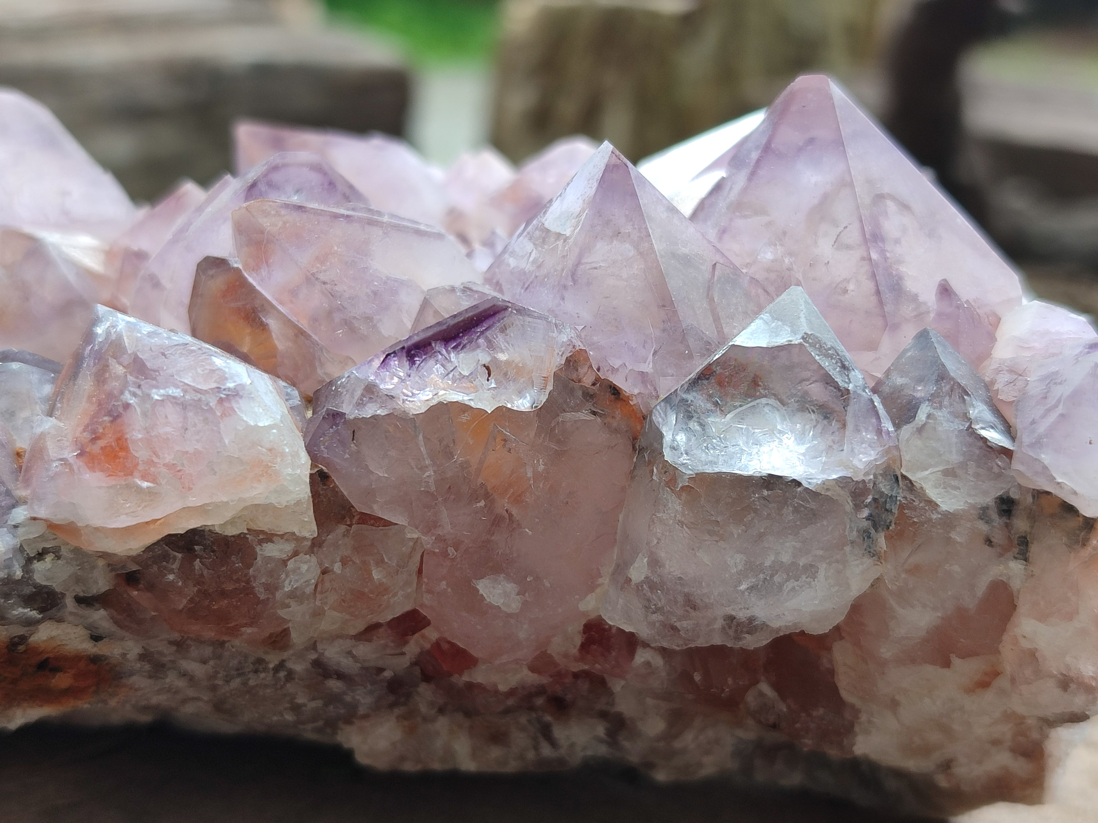 Natural Dark Ametrine Cactus Spirit Quartz Clusters x 2 From South Africa - Toprock Gemstones and Minerals 