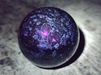 Polished Rare Blue Spark Iolite Spheres with Pink Feldspar Spots x 3 From Madagascar
