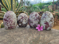 Polished Rubellite Pink Tourmaline Standing Free Forms x 4 From Madagascar