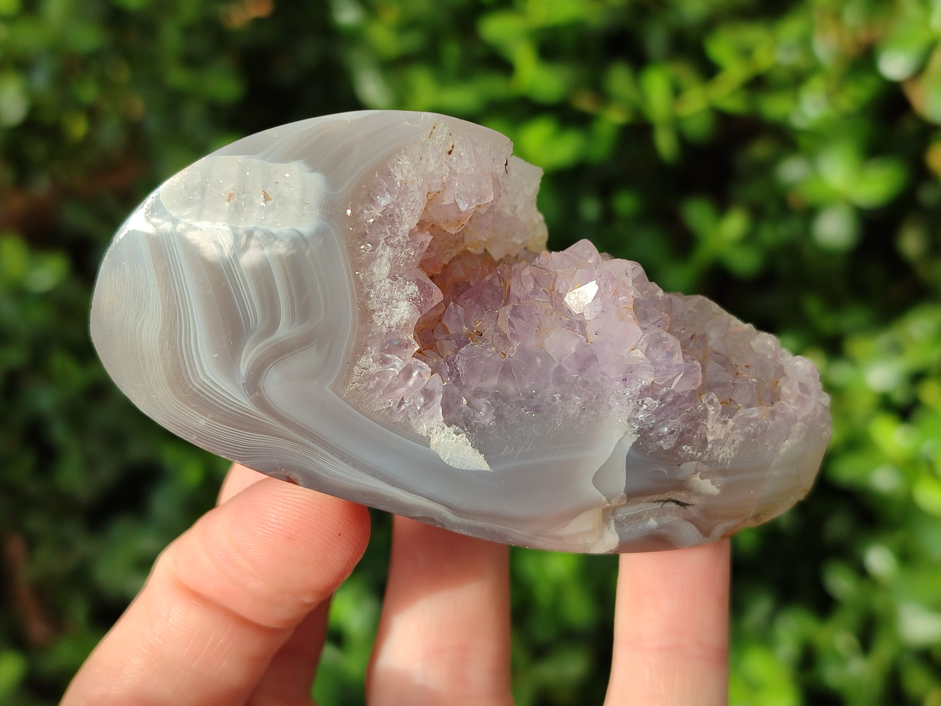 Polished Amethyst Agate Geode x 6 From Madagascar - Toprock Gemstones and Minerals 