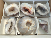 Polished Amethyst Agate Geode x 6 From Madagascar