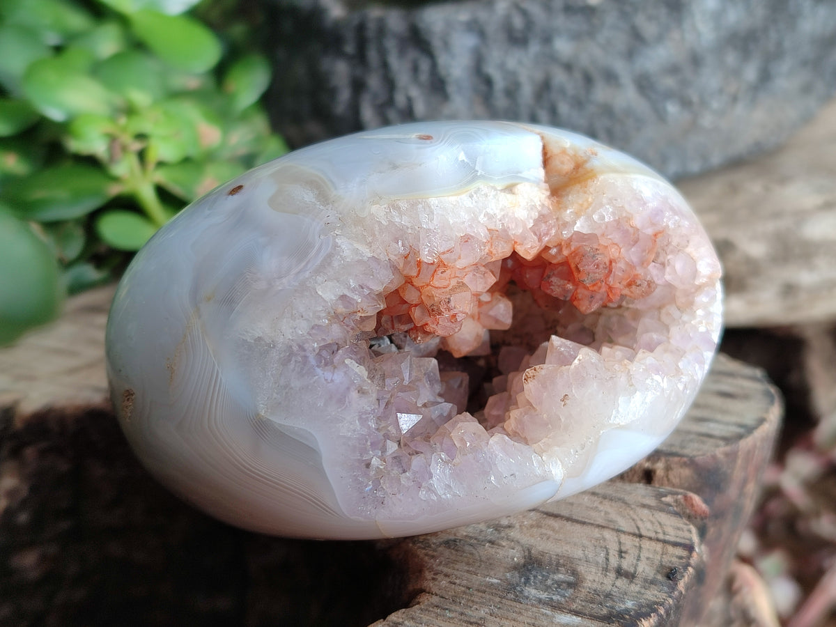 Polished Amethyst Agate Geode x 6 From Madagascar - Toprock Gemstones and Minerals 