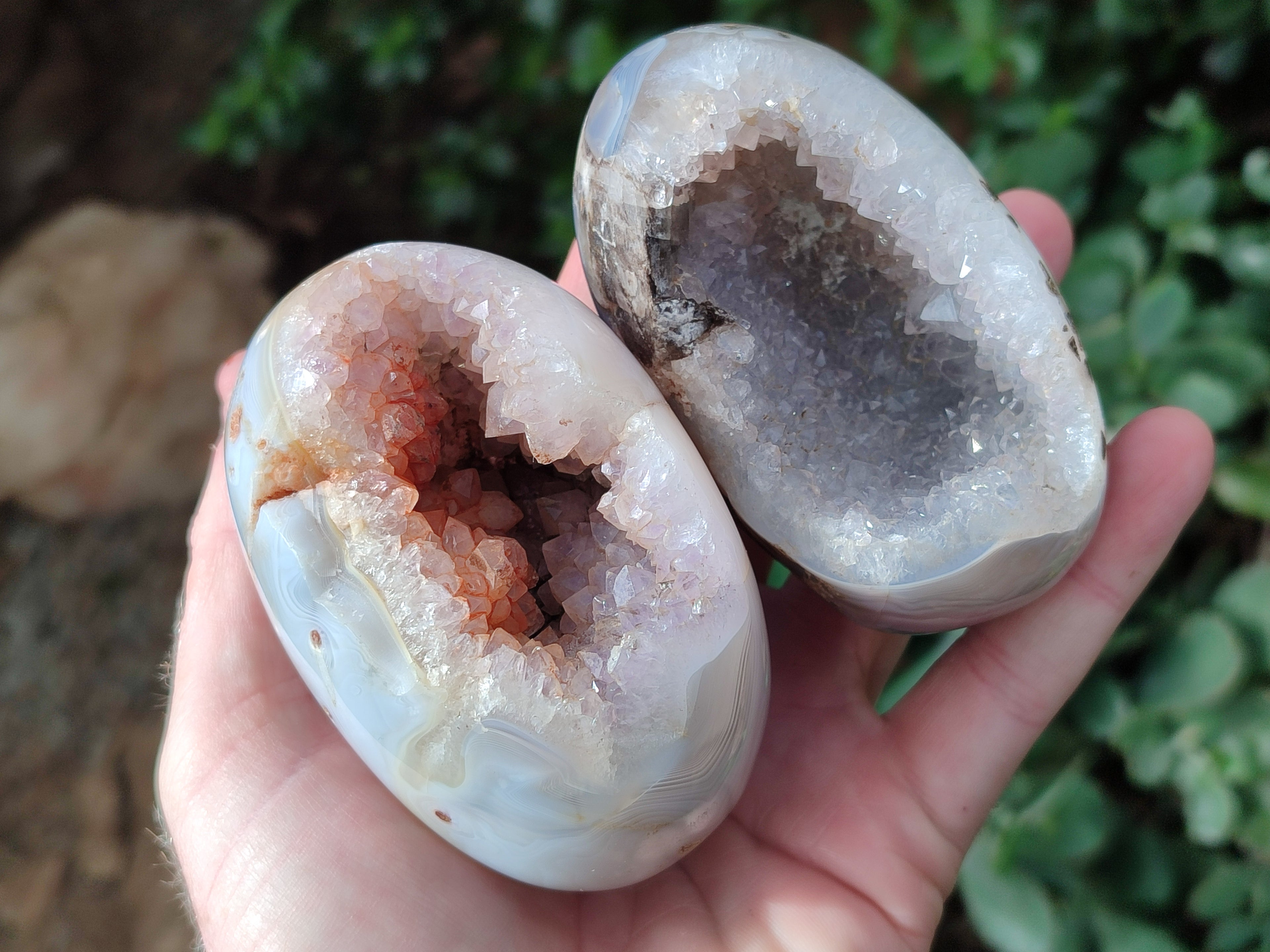 Polished Amethyst Agate Geode x 6 From Madagascar - Toprock Gemstones and Minerals 