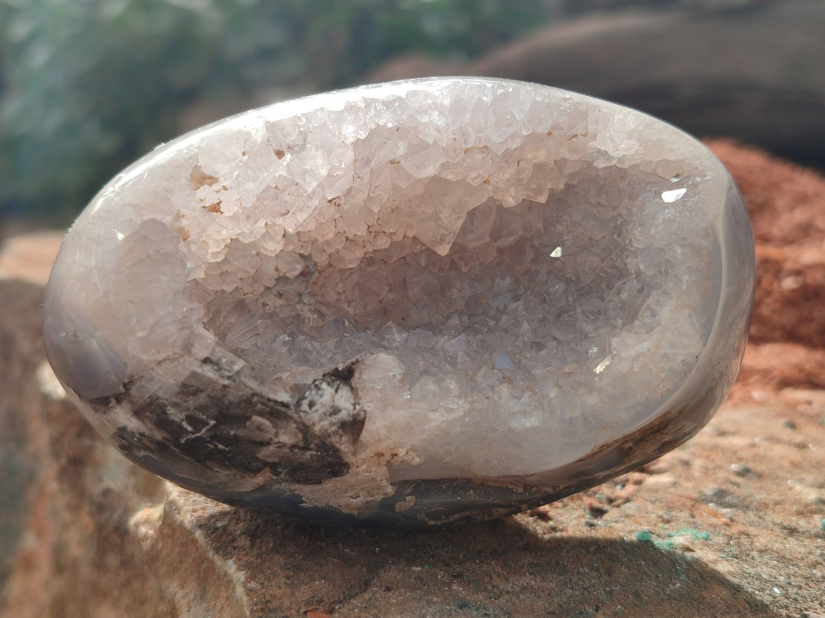 Polished Amethyst Agate Geode x 6 From Madagascar - Toprock Gemstones and Minerals 