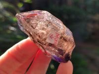 Natural Smokey Window Amethyst Crystals with Enhydro Bubbles x 20 From Chiredzi, Zimbabwe
