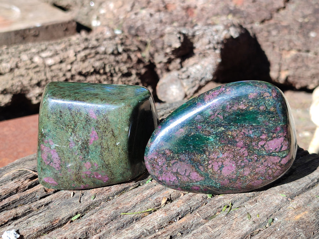 Polished Ruby Corundum In Chrome Verdite Free Forms x 6 From Zimbabwe - Toprock Gemstones and Minerals 