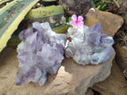 Natural Jacaranda Amethyst Quartz Clusters x 2 From Mumbwa, Zambia - Toprock Gemstones and Minerals 