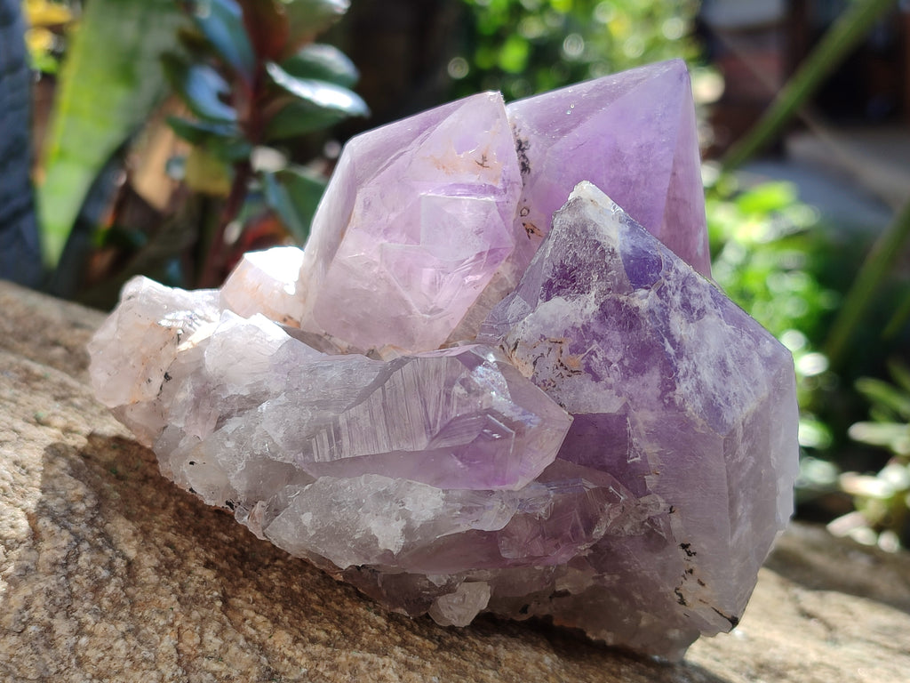 Natural Jacaranda Amethyst Quartz Clusters x 2 From Mumbwa, Zambia - Toprock Gemstones and Minerals 