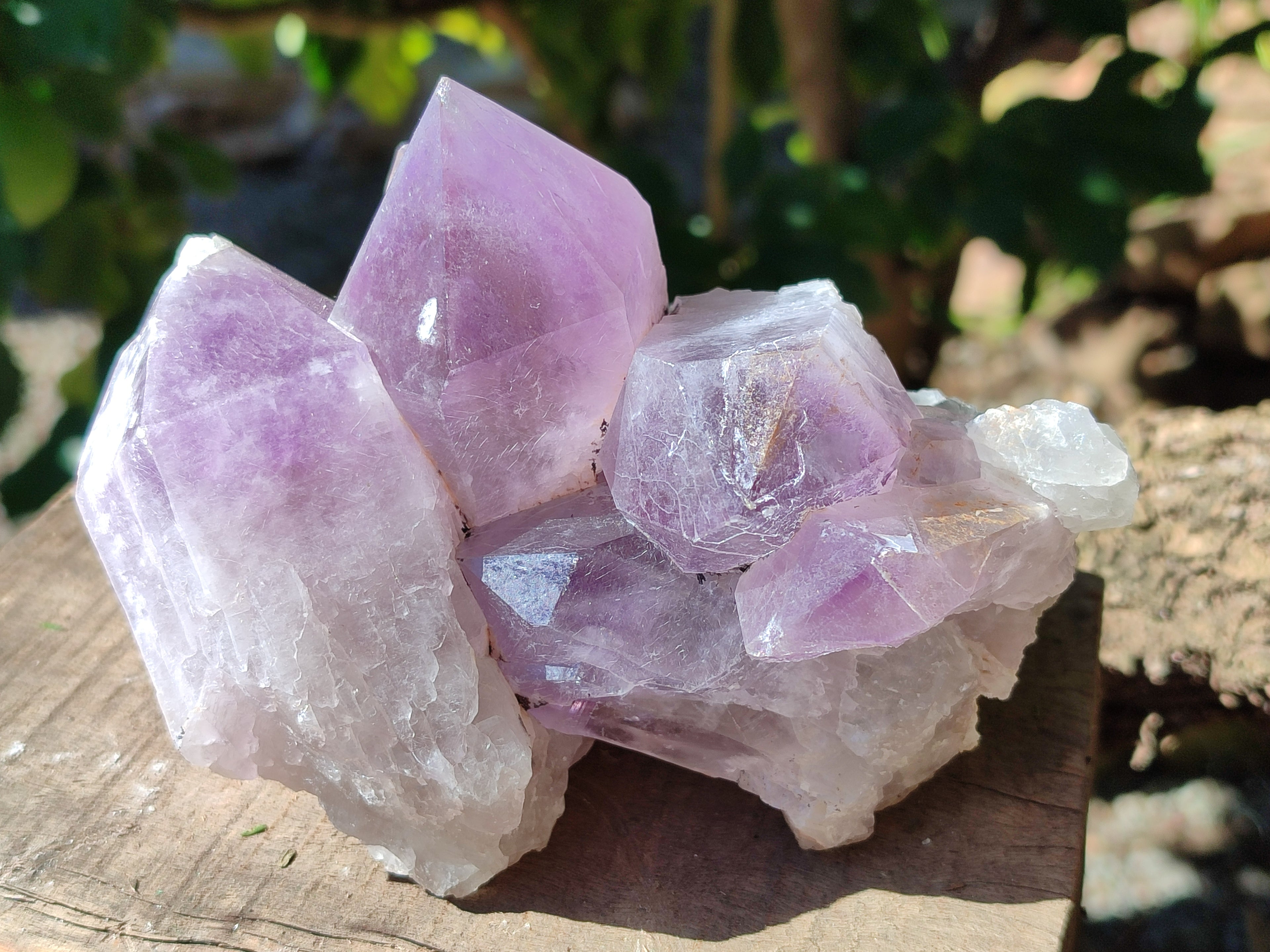 Natural Jacaranda Amethyst Quartz Clusters x 2 From Mumbwa, Zambia - Toprock Gemstones and Minerals 