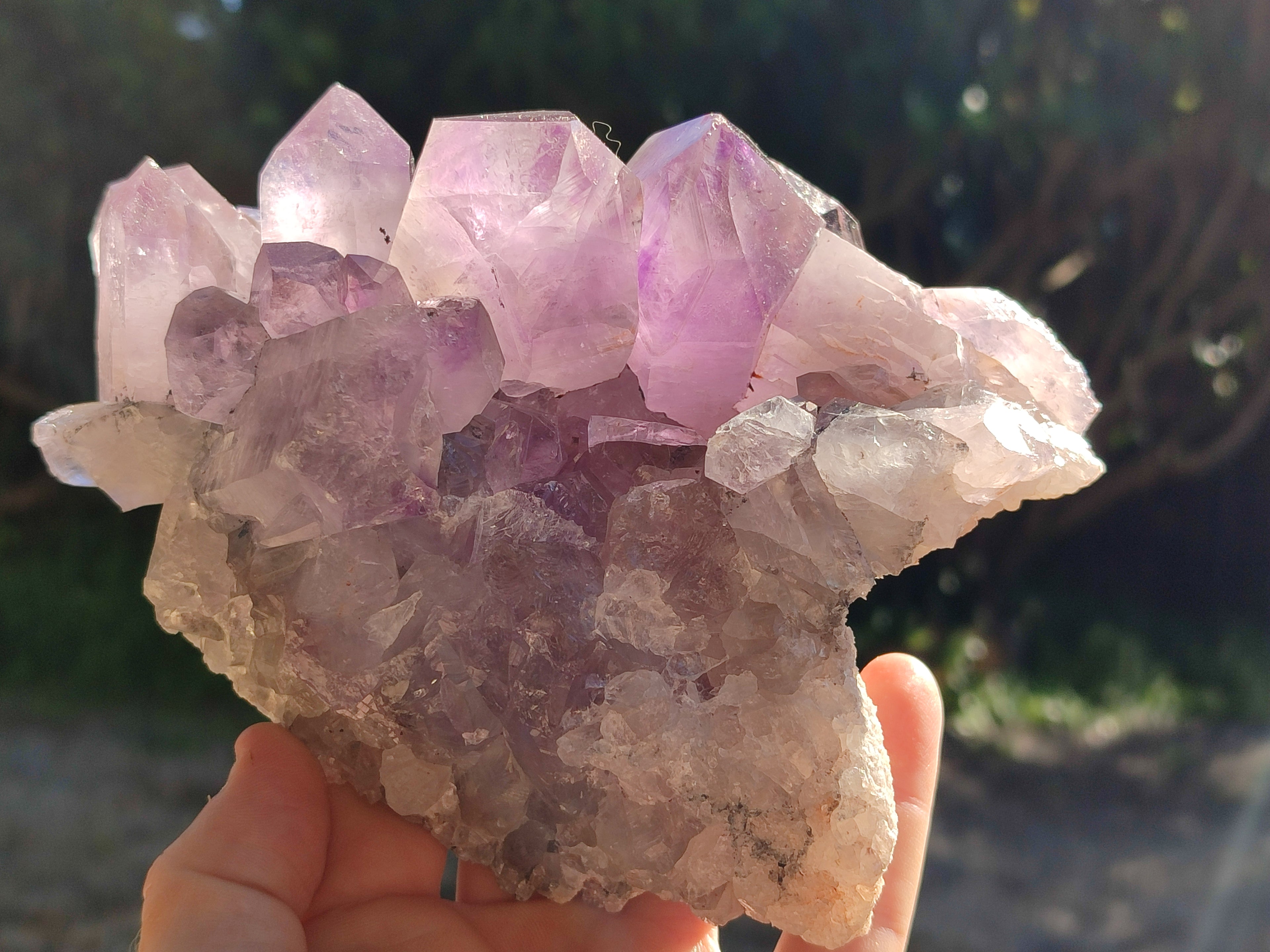 Natural Jacaranda Amethyst Quartz Clusters x 2 From Mumbwa, Zambia - Toprock Gemstones and Minerals 