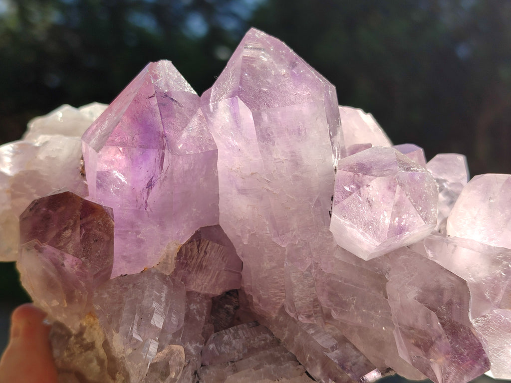 Natural Jacaranda Amethyst Quartz Clusters x 2 From Mumbwa, Zambia - Toprock Gemstones and Minerals 