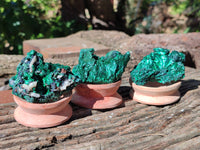 Natural Silky Malachite Specimens x 12 From Kasompe, Congo