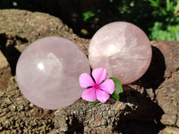 Polished Gemmy Rose Quartz Spheres x 2 From Madagascar