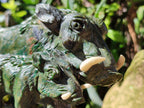Hand Made Green Verdite Warthog Family Sculpture x 1 From Zimbabwe - Toprock Gemstones and Minerals 