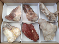 Natural Red Hematoid Quartz Clusters x 6 From Karoi, Zimbabwe