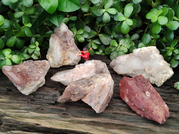 Natural Red Hematoid Quartz Clusters x 6 From Karoi, Zimbabwe