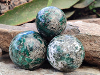 Polished Emerald Mica In Matrix Free Forms x 3 From Mutoko, Zimbabwe