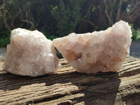 Natural Lilac Spirit Quartz Clusters x 2 From Boekenhouthoek, South Africa
