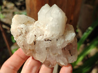 Natural White Pineapple and Candle Quartz Clusters x 9 From Madagascar