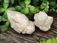 Natural White Pineapple and Candle Quartz Clusters x 9 From Madagascar