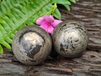 Polished Rare Pharaoh Stone Pyrite in Basalt Spheres x 6 Iron Duke Mine, Zimbabwe