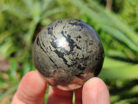 Polished Rare Pharaoh Stone Pyrite in Basalt Spheres x 6 Iron Duke Mine, Zimbabwe