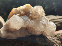 Natural Phantom Quartz Clusters x 2 From Luena, Congo