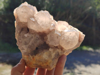 Natural Phantom Quartz Clusters x 2 From Luena, Congo