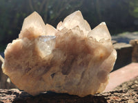 Natural Phantom Quartz Clusters x 2 From Luena, Congo