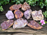 Natural Mixed Spirit Quartz and Amethystos Clusters x 9 From, South Africa
