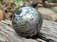 Polished Rare Pharaoh Stone Pyrite in Basalt Spheres x 2 Iron Duke Mine, Zimbabwe