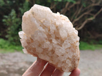 Natural White Cascading Candle Quartz Clusters x 3 From Madagascar