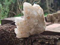 Natural White Cascading Candle Quartz Clusters x 3 From Madagascar