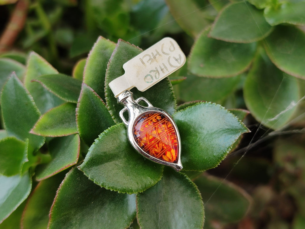 Polished Baltic Amber Earring and Pendant Sets on Sterling Silver - Sold Per Set - From Poland - Toprock Gemstones and Minerals 