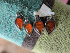 Polished Baltic Amber Earring and Pendant Sets on Sterling Silver - Sold Per Set - From Poland - Toprock Gemstones and Minerals 