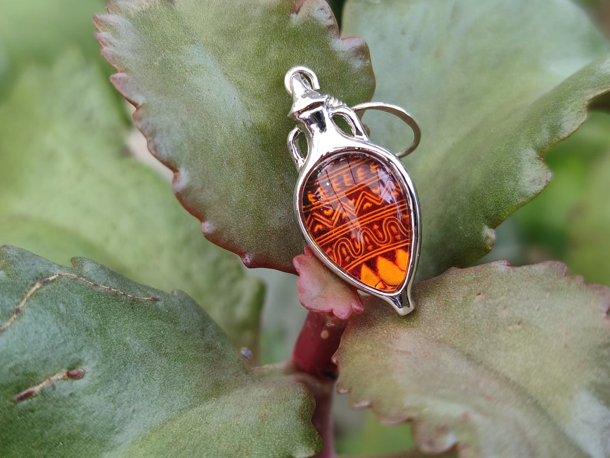 Polished Baltic Amber Earring and Pendant Sets on Sterling Silver - Sold Per Set - From Poland - Toprock Gemstones and Minerals 