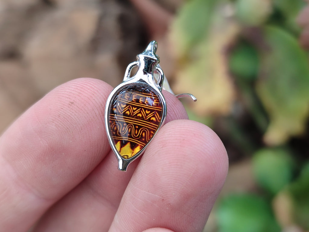 Polished Baltic Amber Earring and Pendant Sets on Sterling Silver - Sold Per Set - From Poland - Toprock Gemstones and Minerals 