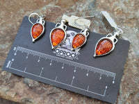Polished Baltic Amber Earring and Pendant Sets on Sterling Silver - Sold Per Set - From Poland