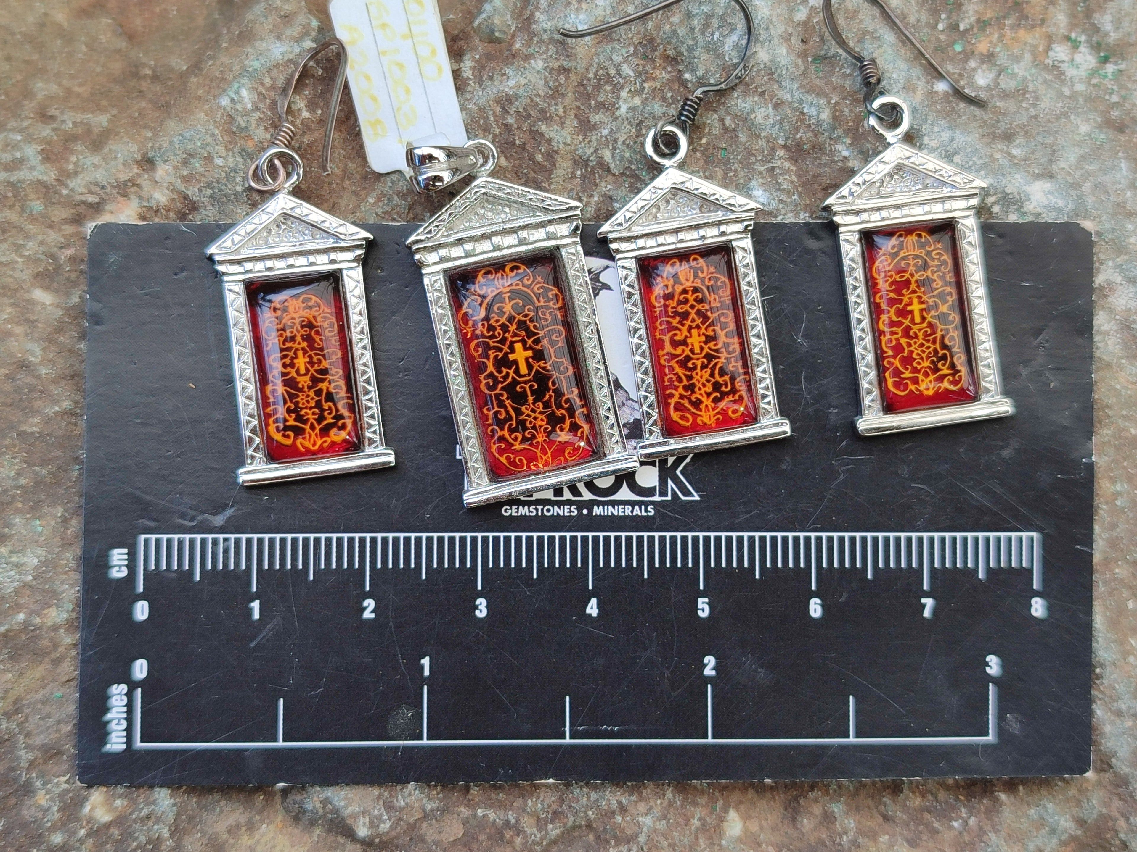 Polished Baltic Amber Earring and Pendant Sets on Sterling Silver - Sold Per Set - From Poland - Toprock Gemstones and Minerals 