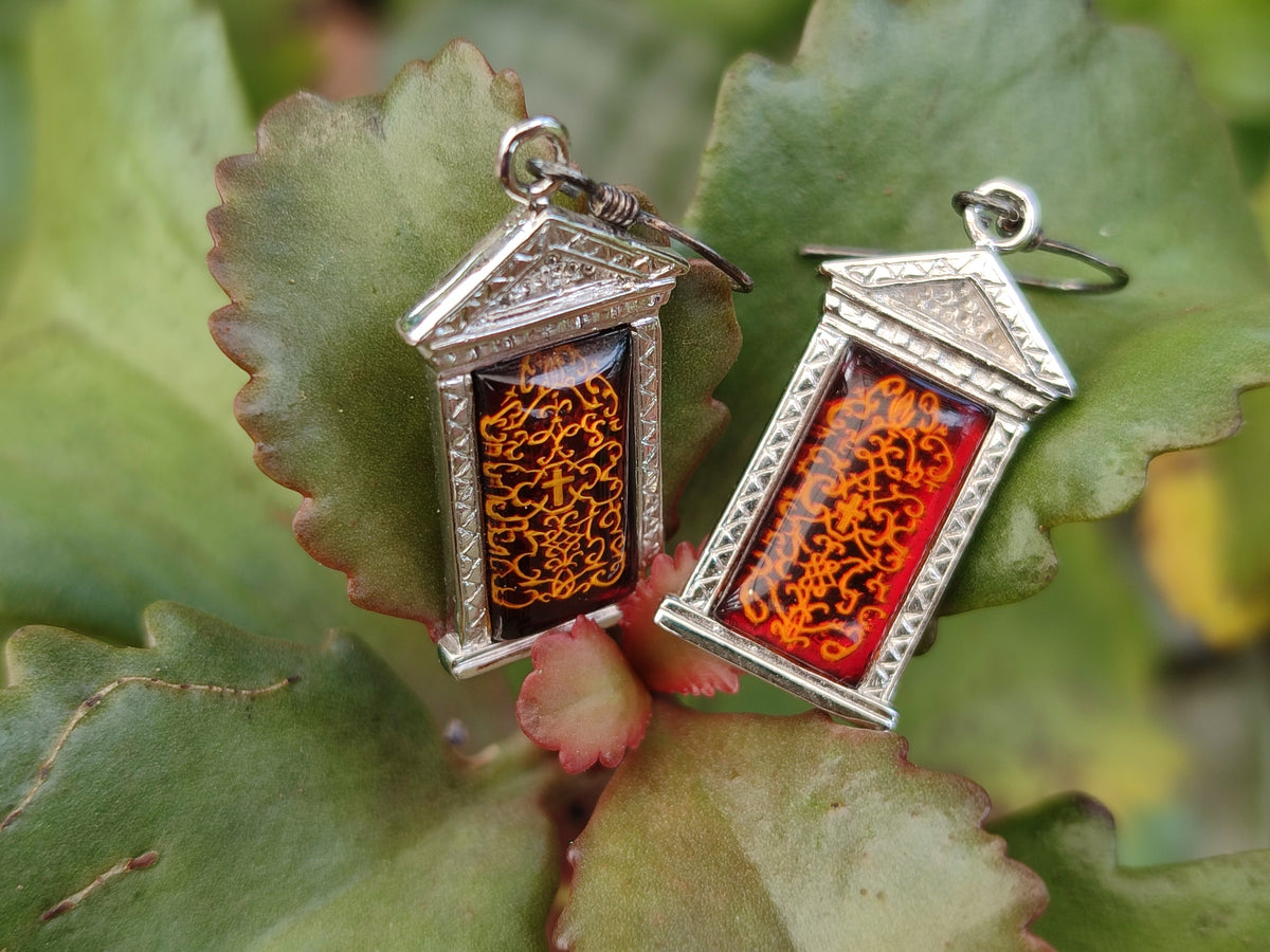 Polished Baltic Amber Earring and Pendant Sets on Sterling Silver - Sold Per Set - From Poland - Toprock Gemstones and Minerals 