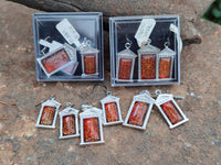 Polished Baltic Amber Earring and Pendant Sets on Sterling Silver - Sold Per Set - From Poland